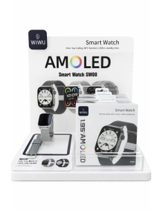 Pack SW08 5 black watches and 5 silver + Free Display Stand