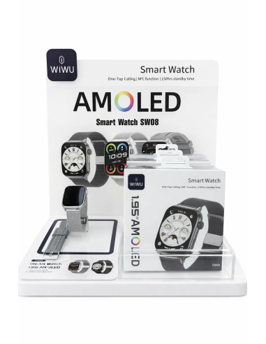 Pack SW08 5 black watches and 5 silver + Free Display Stand