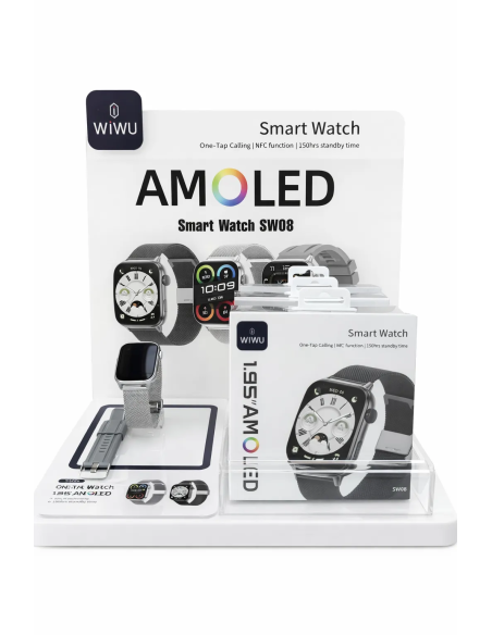 Pack SW08 5 black watches and 5 silver + Free Display Stand