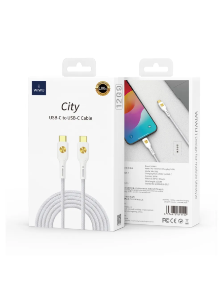 Cable USB-C a USB-C 100 W City Blanco (1,20 m)