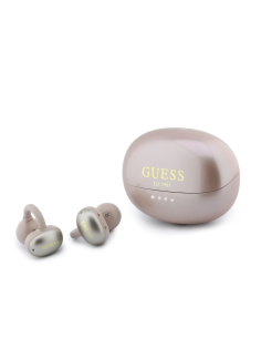 Auriculares OWS GUESS con acabado metálico y logotipo clásico (Rosa)