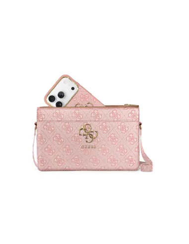 Bolso de mano GUESS con logotipo 4G, muñequera y correa larga ajustable (Rosa)