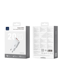 Cargador ultracompacto PD GaN de 20 W con USB-A y USB-C Essen