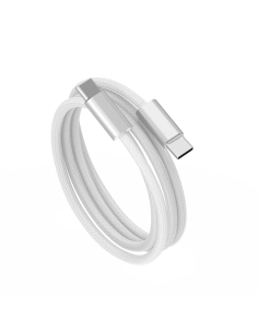 Cable USB-C a USB-C 240 W Nylon trenzado Essen (blanco 1,5 m)