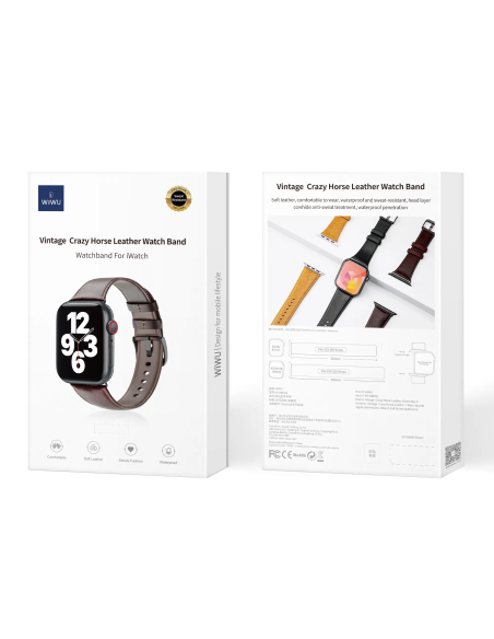 38/40/41mm Café Correa de Cuero Apple Watch