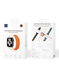 38/40/41mm Correa Blanco+Naranja Silicona Apple Watch