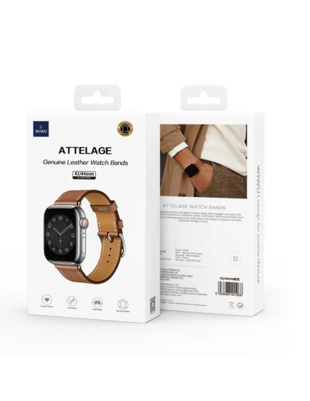 38/40/41mm Correa Marrón Piel iWatch