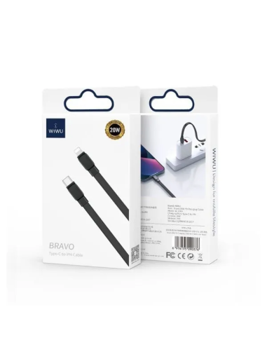 USB-C to Lightning Cable 20W Bravo Black (1m)