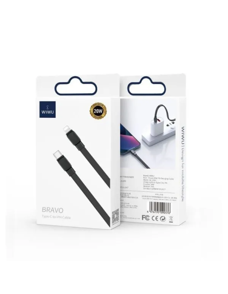 Cable USB-C a Lightning 20 W Bravo Negro (1 m)