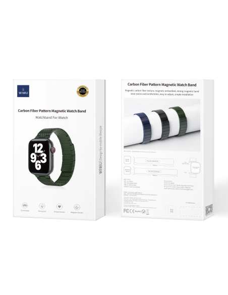 38/40/41mm Correa Verde Carbono iWatch