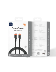 Cable USB-C a Lightning 27 W FlameGuard Negro (1,20 m)
