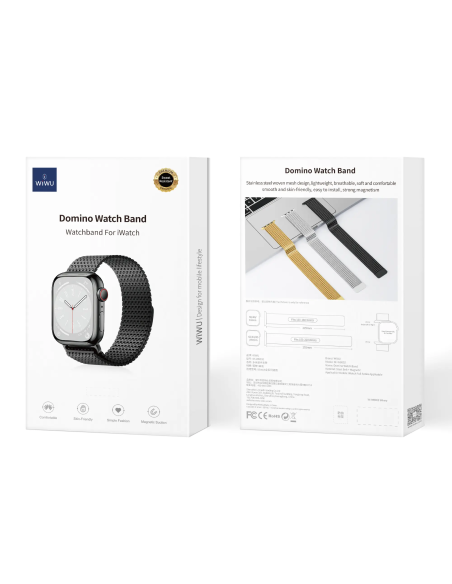 38/40/41mm Negro Correa Metalica iWatch