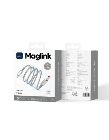 Cable USB-A a Lightning 2,4 A Nylon Magnético Maglink (1 m)