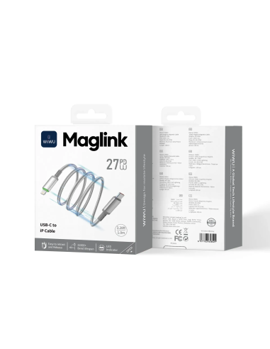 Cable USB-C a Lightning 27 W Nylon Magnético Maglink (1 m)