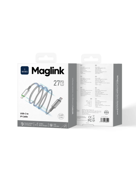 Cable USB-C a Lightning 27 W Nylon Magnético Maglink (1 m)