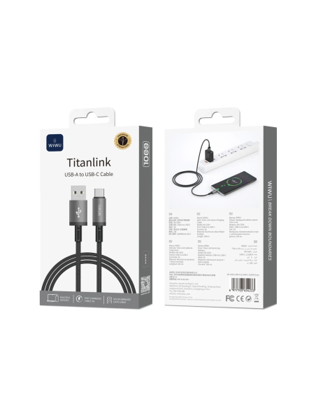 USB-A to USB-C Cable 3A Titanlink (1 m)