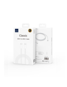 60W USB C-C Fast Charging Cable Classic Braided White