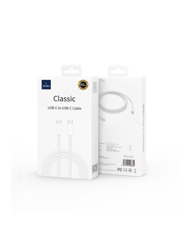 60W USB C-C Fast Charging Cable Classic Braided White