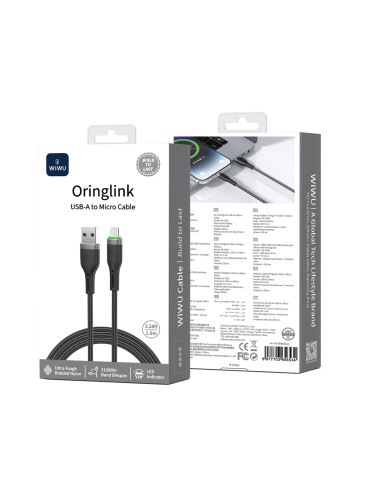 Cable USB-A a Micro USB 2,4 A Trenzado Oringlink (1 m)