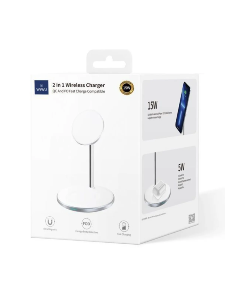 15W Cargador Wireless 2 en 1