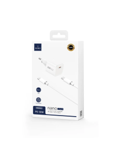Cargador nano GaN de PD 30W con Cable C-L