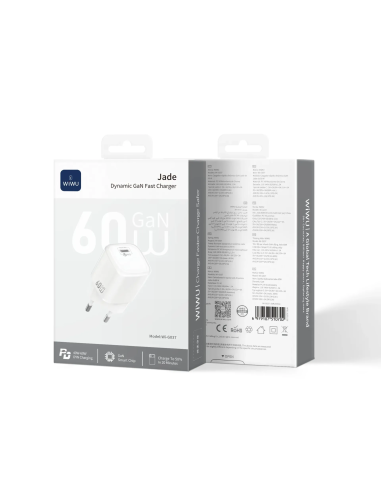 Cargador rápido GaN de 60 W con USB-C AVS (Blanco)