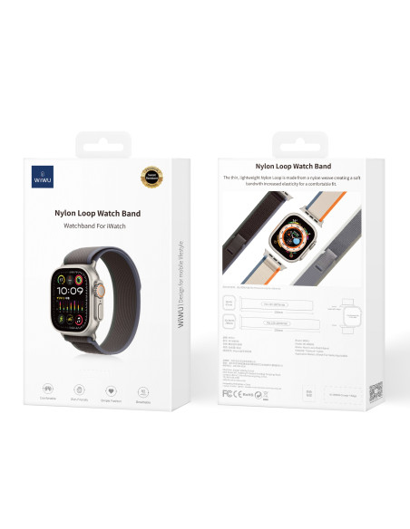 Nylon Strap for Apple Watch 42/44/45/49mm Black