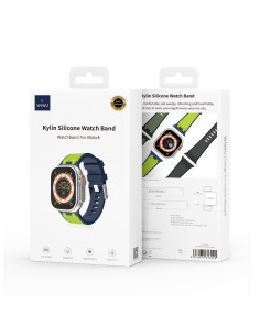 Correa de silicona Kylin para Apple Watch de 42/44/45/49 mm, verde fluorescente