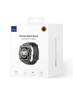Correa estilo militar Rambo para Apple Watch de 49 mm, color negro