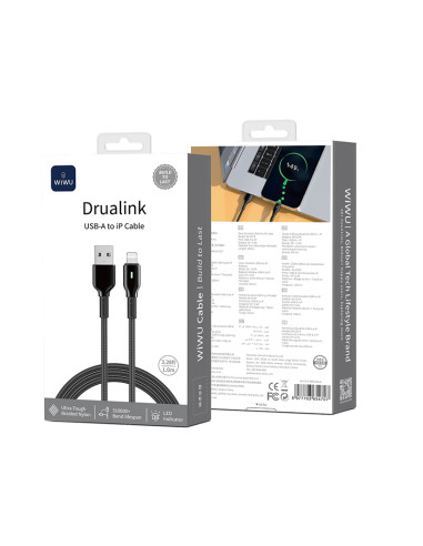 Cable USB-A a Lightning 2,4 A Drualink (1 m)