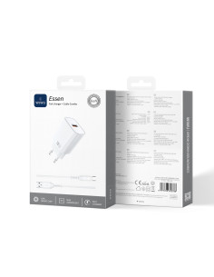 Cargador USB-A GaN de 18 W con cable USB-A a USB-C Essen