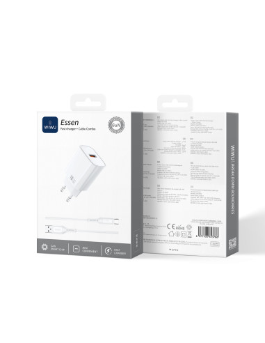 Cargador USB-A GaN de 18 W con cable USB-A a USB-C Essen
