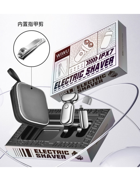 Silver electric razor case