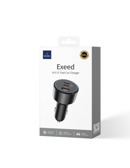 Exeed Cargador de Coche de 200W (A+2C) Negro