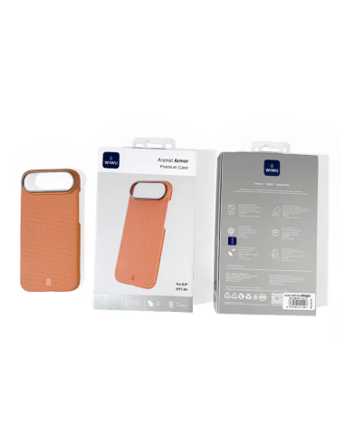 Premium Aramid Fiber Case with MagSafe for iPhone 17 Air Orange Aramid Armor