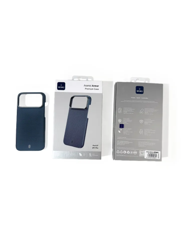 Funda iPhone 17 Pro Fibra de Aramida con MagSafe Azul Aramid Armor