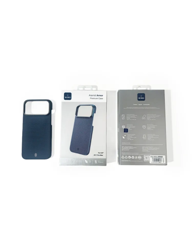 Funda iPhone 17 Pro Max Fibra de Aramida con MagSafe Azul Aramid Armor
