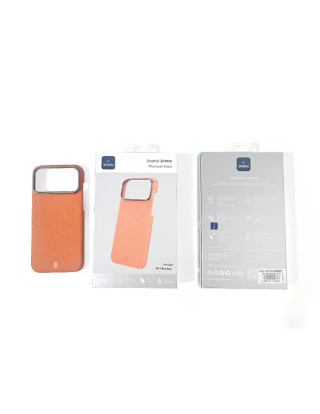 Funda iPhone 17 Pro Max Fibra de Aramida con MagSafe Naranja Aramid Armor