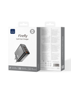 Cargador GaN 1 USB-A + 2 USB-C 65 W con Pantalla Digital Firefly