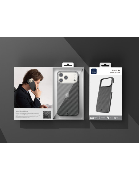 Funda iPhone 17 Fibra de Aramida con MagSafe Negro Aramid Air
