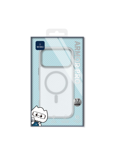 iPhone 17 Pro Case with MagSafe White Matte with Gray Edges ARMOR PRO