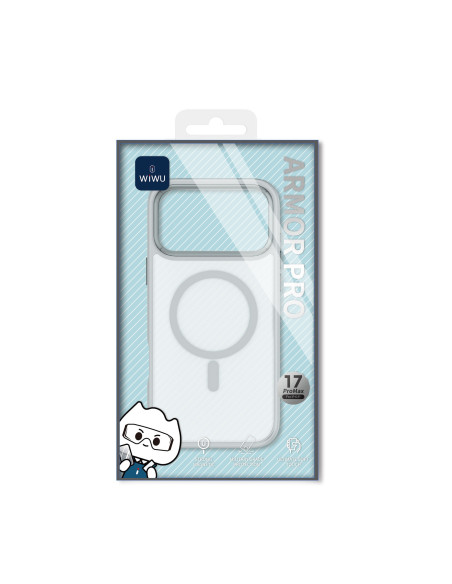 Funda iPhone 17 Pro con MagSafe Mate Blanco Bordes Gris ARMOR PRO
