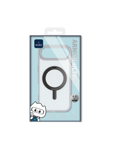 Funda iPhone 17 Air con Soporte y MagSafe Mate Blanco con Bordes Gris ARMOR ULTRA