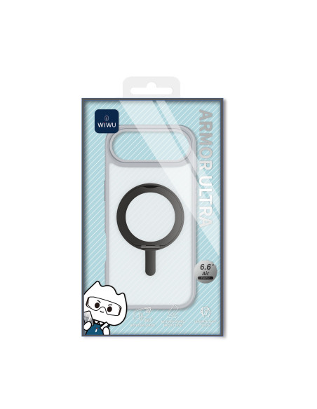 Funda iPhone 17 Air con Soporte y MagSafe Mate Blanco con Bordes Gris ARMOR ULTRA