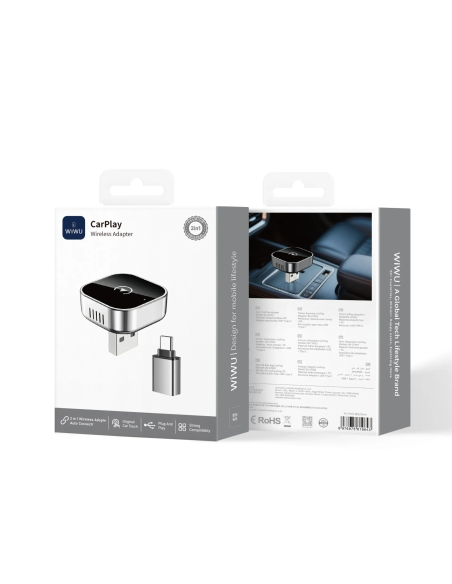 CarPlay USB Port with Type-C Adapter—Compatible with Apple and Android