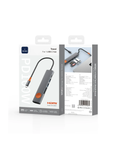 HUB USB-C 7 en 1 con HDMI 4K, PD 100W, 2 USB-A, USB-C, TF y SD Travel