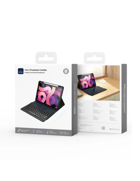 iPad 11th/10th Premium Keyboard Case Combo 3 in 1 Case+Pencil+Black Keyboard (Arabic+English)