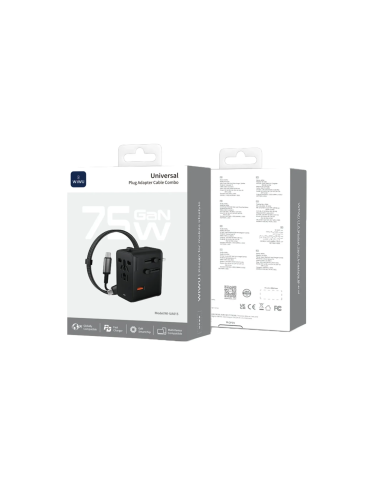 Adaptador Universal 75W con Cable Tipo-C